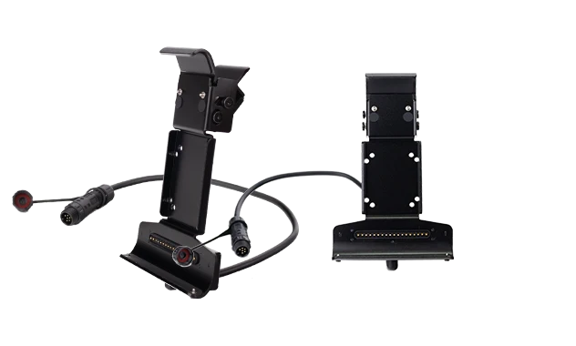 Standard vehicle docking station for MDT rugged tablet with pogo-pin charging and RAM mount ball pattern