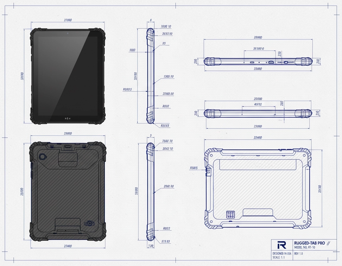 Rugged tablet manufacturing process and assembly line