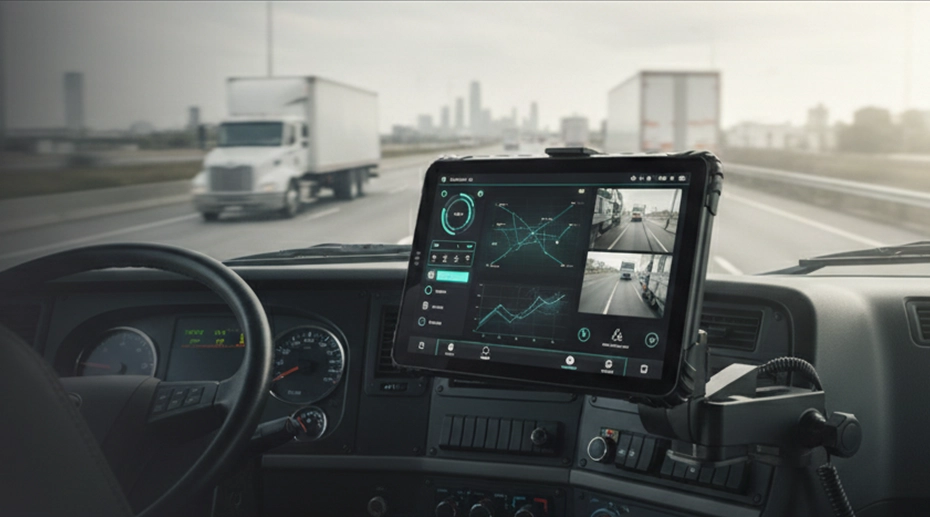 Truck tablet dashboard view