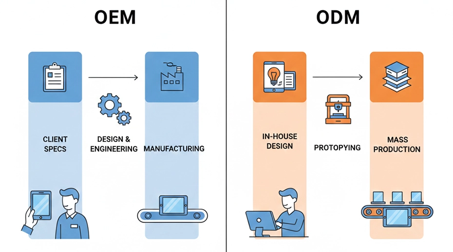 Technicians working on custom industrial tablet designs for OEM and ODM clients