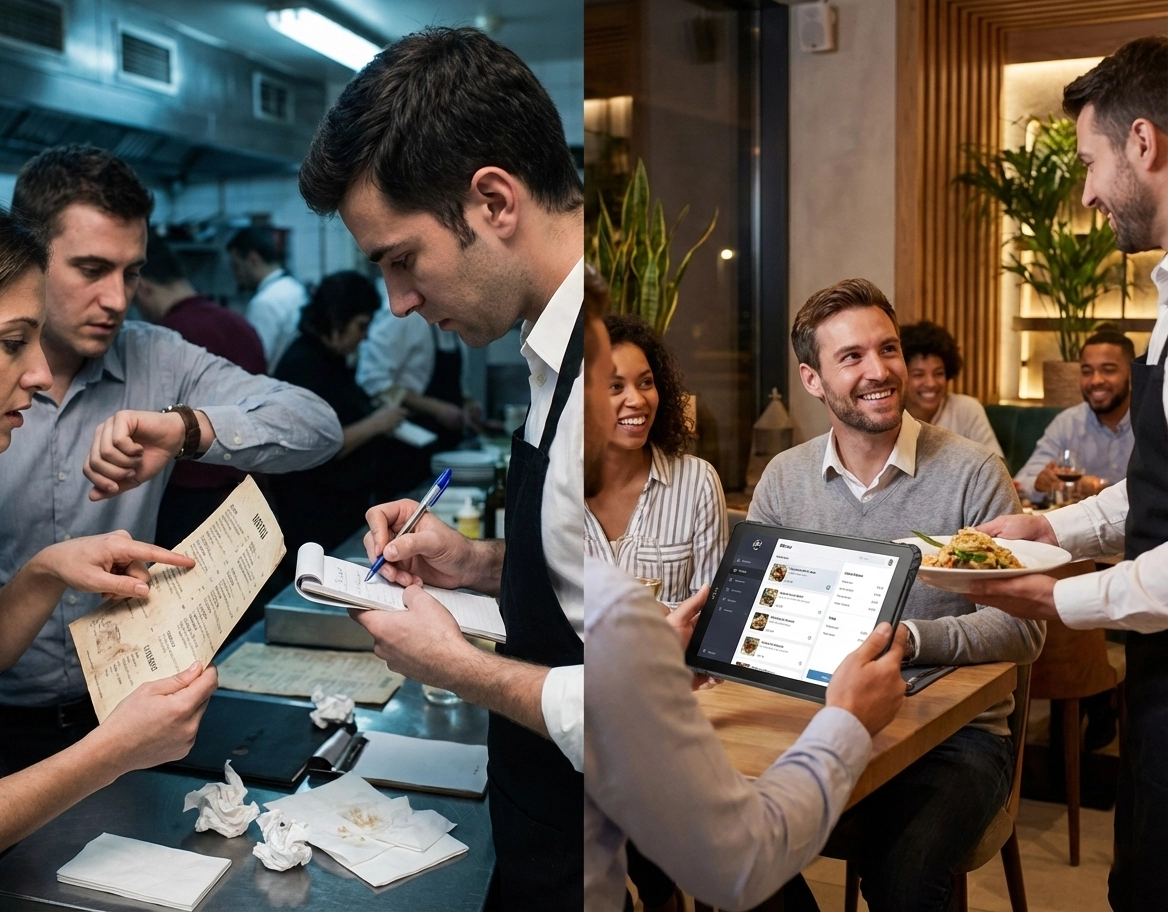 Comparison of traditional vs tablet-based ordering Comparison of traditional vs tablet-based ordering