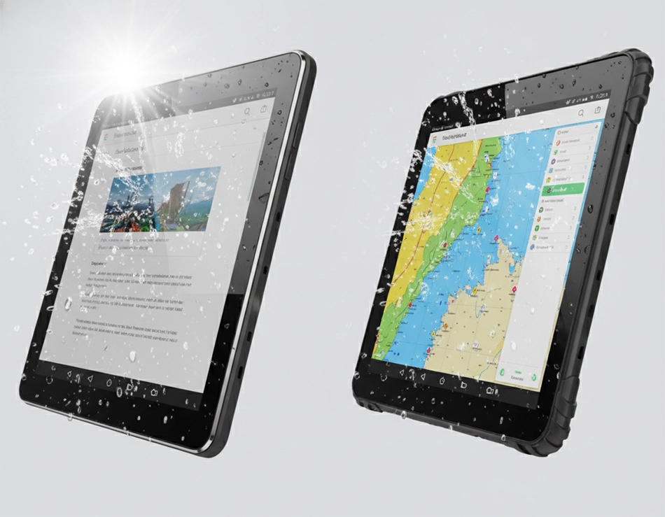 Comparison between consumer tablet and rugged tablet for Navionics marine navigation