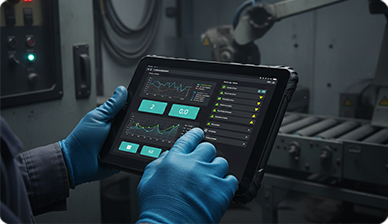 industrial rugged tablet in manufacturing environment