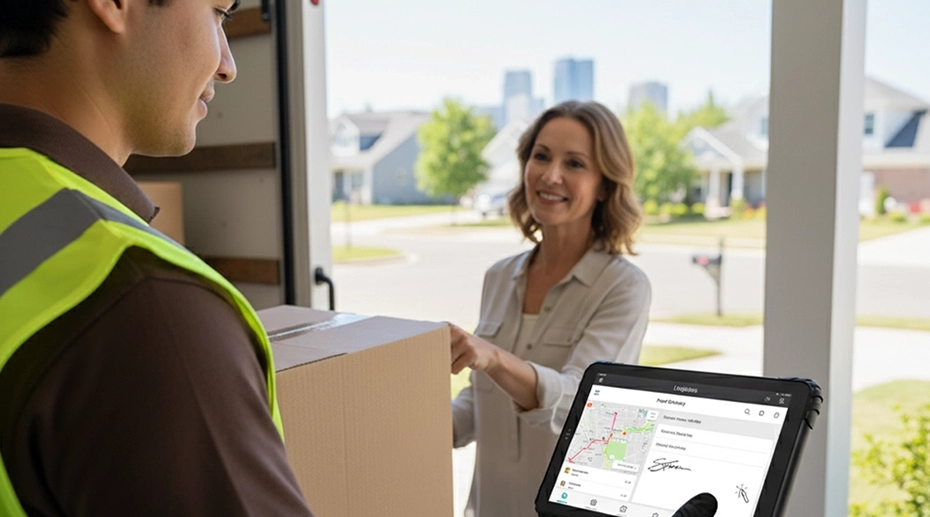 Job assignment interface on dispatch tablet