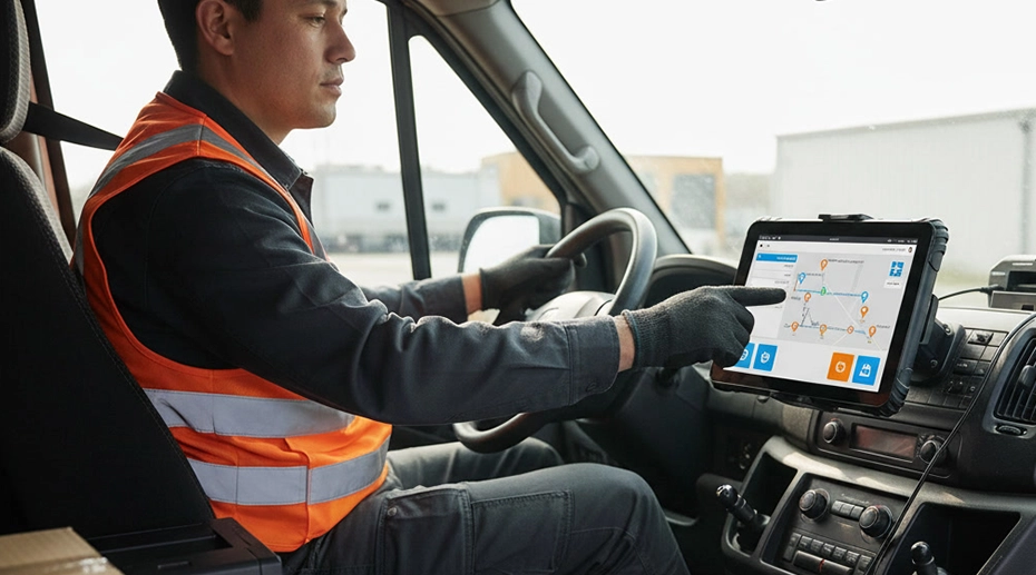 Dispatch communication interface on rugged tablet