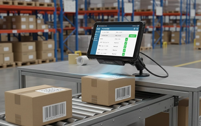 Order picking tablet for warehouse operations