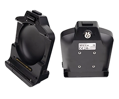 Quick release docking station for vehicle mount tablet with one-handed detachment