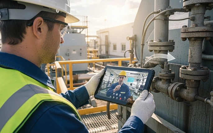Rugged tablet used for industrial inspection and equipment monitoring