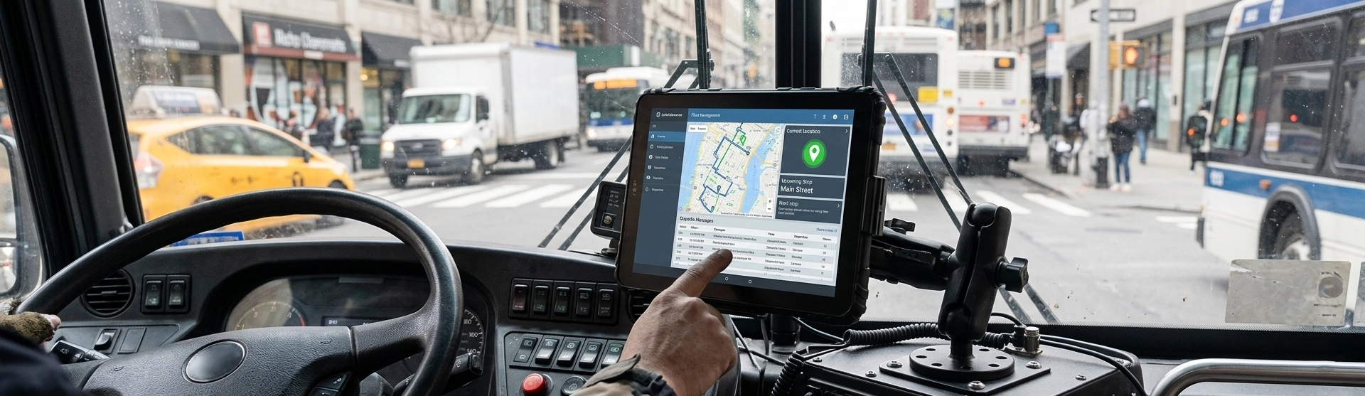 vehicle data interface showing CAN bus data on rugged tablet screen