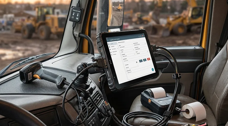 RS232 connection between rugged tablet and external industrial devices in vehicle RS232 connection between rugged tablet and external industrial devices in vehicle