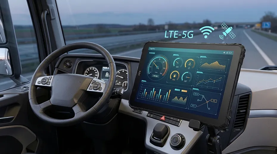 vehicle telematics system with rugged tablet and communication data visualization vehicle telematics system with rugged tablet and communication data visualization