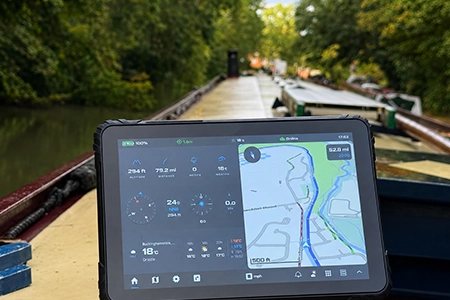 Inland Waterway Navigation Tablet — Single Vessel & Fleet Scaling | TOPICON