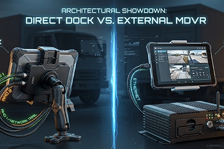 Vehicle Camera Architecture — Dock-Connected Tablets vs External MDVR | TOPICON